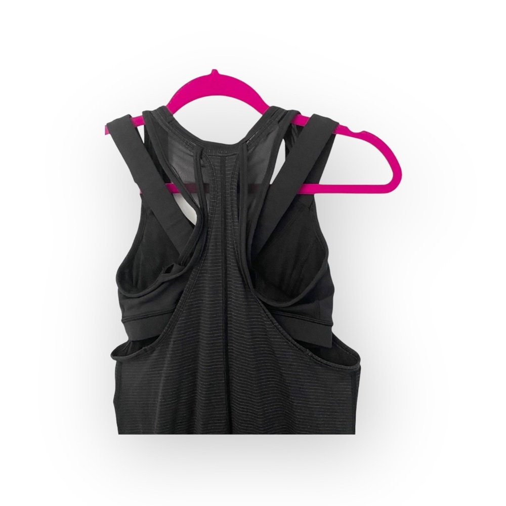 Lululemon ॐ Built In Bra Tank ॐ Black Silverescent Stripe ॐ Power Luxtreme ॐ 4 - Picture 7 of 16